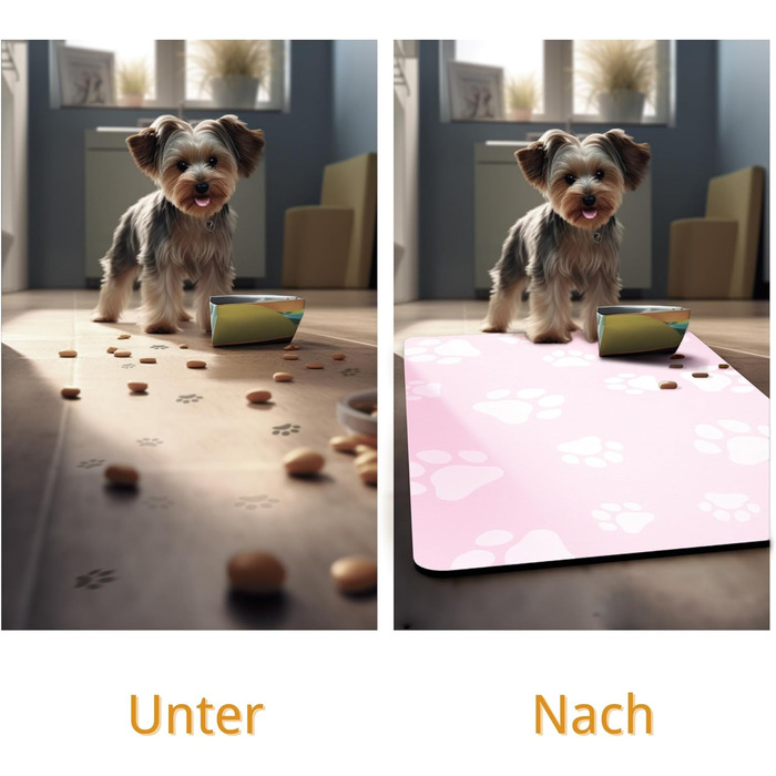 Підкладка під миску для котів JanYoo 50x35 см, водовідштовхувальна, неслизька, сіра (3-Рожевий)