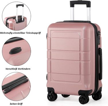 Чемодан ручної поклажі TANTOMI 20 дюймів, жорсткий корпус ABS+PC, телескопічна ручка, коліщатка, 3-цифровий замок, набір (M/L/XL), 41л, світло-темно зелений колір