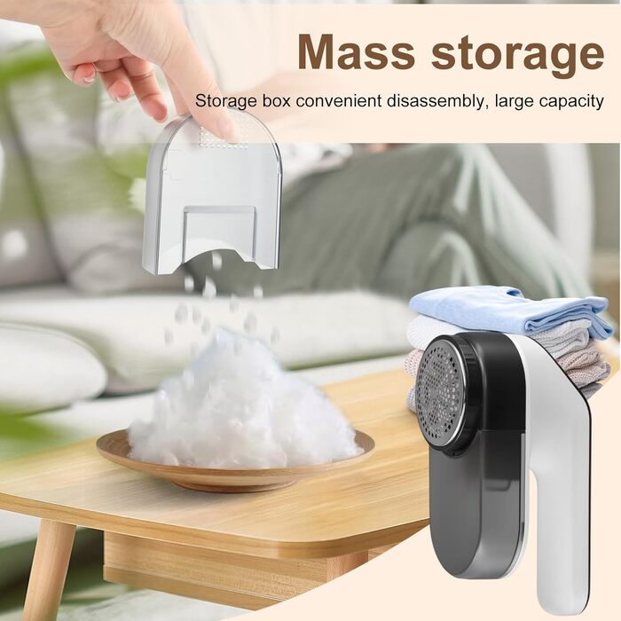 Електричний видалення ворсу Fusselrasierer з LED-дисплеєм, 3 режими потужності, USB, 3 змінні леза, для всіх тканин