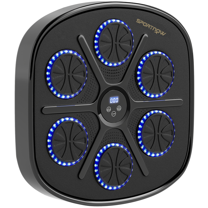 Спортивний Музичний Боксер: Ритмічна Машина для Тренувань, 9 Режимів, Bluetooth, LED-підсвічування, з Боксерськими Рукавичками, Чорний