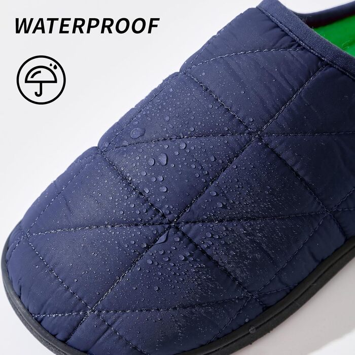 Тапочки зимові для жінок та чоловіків, теплі, з м'якої плюшевої тканини, зручні, з піною Memory, антиковзкі, двоколірні, для дому та вулиці (36/37 EU, темно-синій)