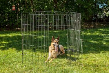 IRIS Вольєр для собак з дроту, 61 см, 24'H (48'H з дверцятами, срібний)