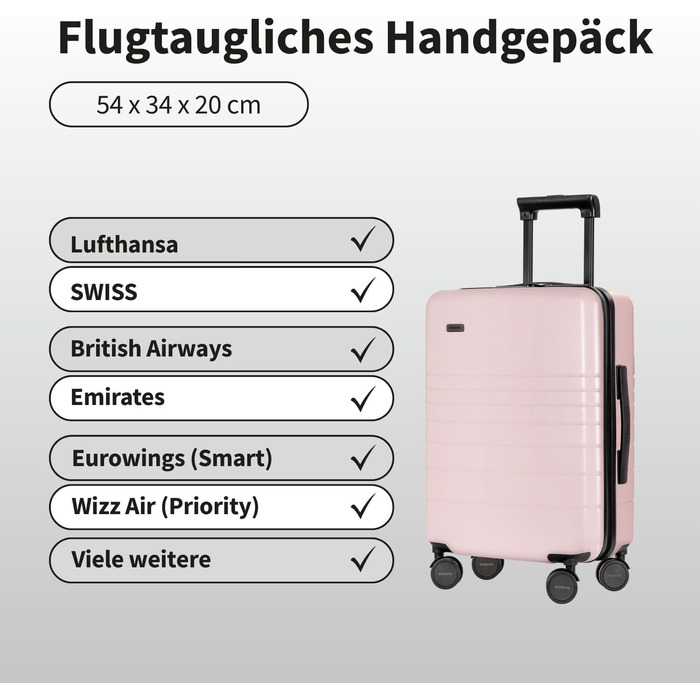 Валіза ETERNITIVE з полікарбонату та ABS: легка, з 360° колесами, TSA-замок, ручна, оливковий, рожевий, набір 3 шт (S+M+L)