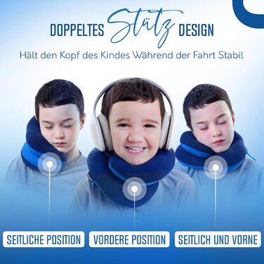 Подушка для шиї BCOZZY для дітей 8-12 років (сірий сріблястий), запобігає падінню голови, комфортна для подорожей, м'яка, можна прати, середній розмір