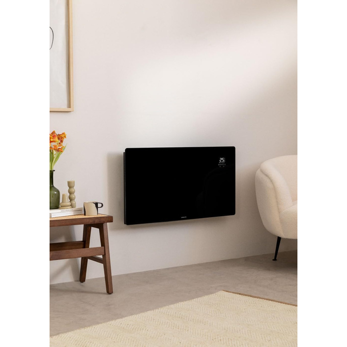 Електричний конвектор CREATE/WARM Crystal 2000W з WiFi, LED-touchscreen, 2 режими (2500W), чорний