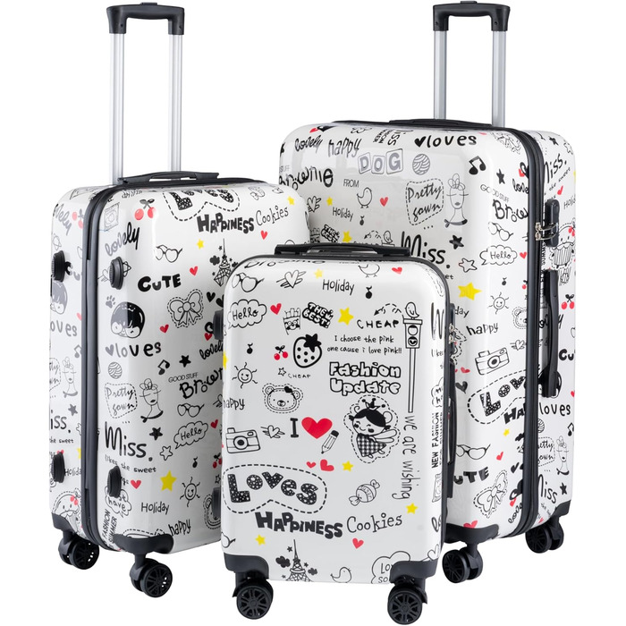 Валіза Xonic Design: міцний корпус, 360° обертання, кодовий замок, полікарбонат, L/XL або набір (3 шт.)