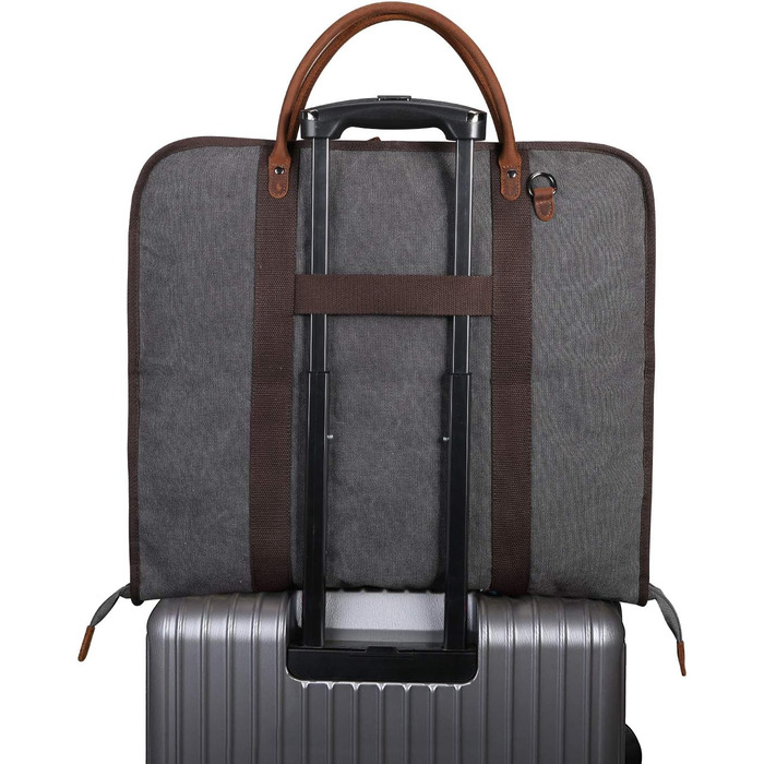 Garment bag for business trips, linen, leather, for men and women