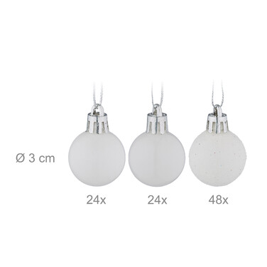 Relaxdays Set of 96 Christmas Baubles