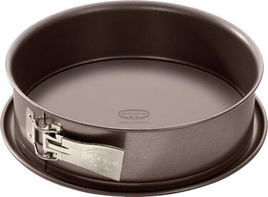 Dr. Oetker Springform Ø 26 cm, cake pan from the Back-Edition series with an enamel serving base, round steel cake pan with non-stick coating (color: brown), quantity: 1 piece