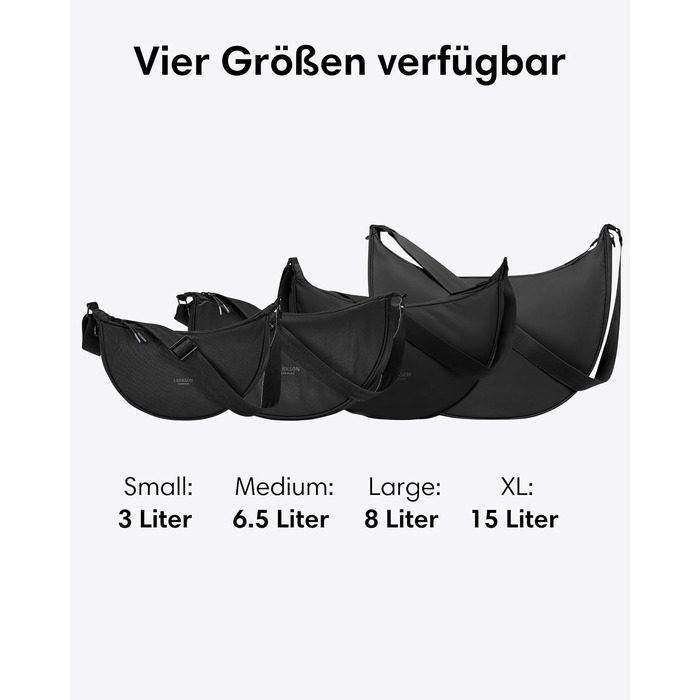 Сумка через плече LARKSON Solveig Medium бежева (Taupe) - Містка напівмісяць, водонепроникна, 6.5 л