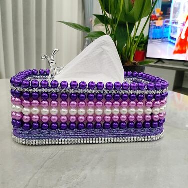Makeup Tissue Box, Cosmetic Tissue Box, Standard Fashion Tissue Box, Cosmetic Tissue Box, Facial Tissue Dispenser, Cosmetic Tissues Tissue Box for Dining Room Bedroom Office (Purple)