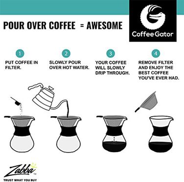 Чайник-гусячий носик Coffee Gator з термометром, 1 л, нержавіюча сталь, для плити, преміум-кавовий та чайний заливник з точним носиком, 4 чашки