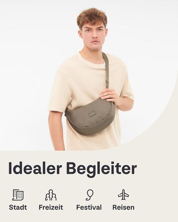 Сумка через плече Johnny Urban Ally Medium Desert Grey (3.3 л) - Унісекс, Місячна форма, Водовідштовхувальна