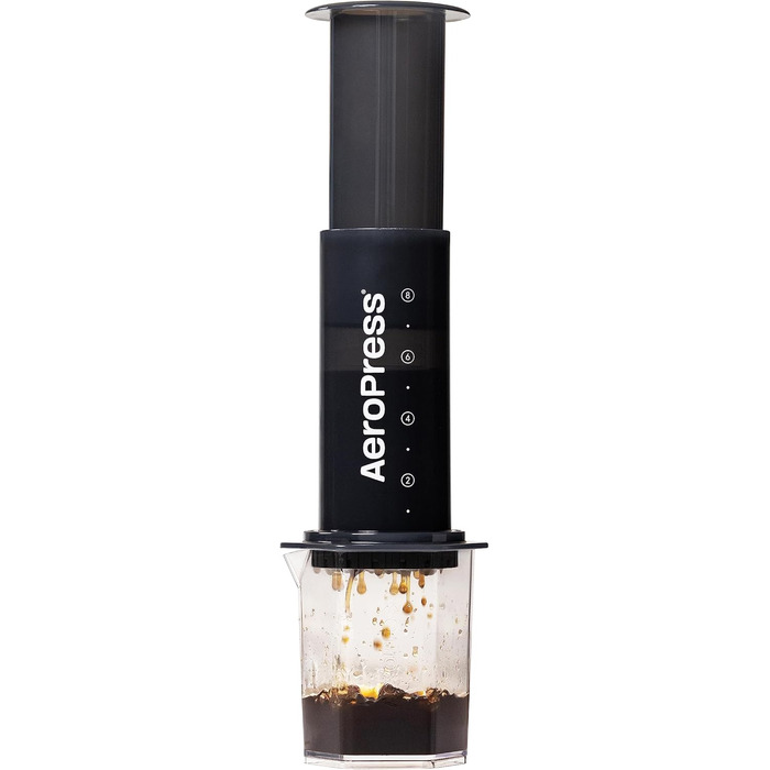 Прозора кавоварка AeroPress Clear XL – 3-в-1: френч-прес, пуровер і еспресо, портативна міні-кавоварка для подорожей, без гіркоти, чорна