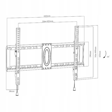 Нахильний настінний кронштейн для телевізора 32-80 дюймів, плоске навісне кріплення VESA