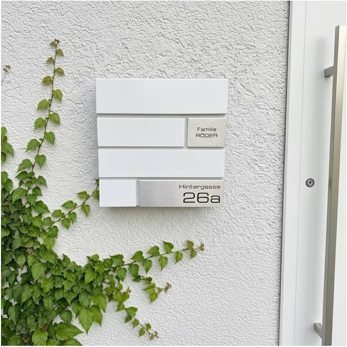 Поштова скринька Metzler G антрацит RAL 7016, з гравіюванням та табличкою з нержавіючої сталі, настінна, 37x37x10.5 см