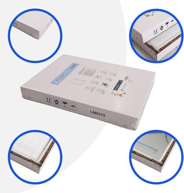 Дзеркало для ванної кімнати AQUABATOS 50x70 см LED з підсвічуванням, сенсорним вимикачем, регулюванням температури кольору (6400K), IP44, CE, енергозберігаюче, серія Echos