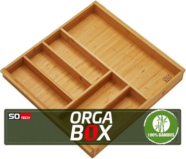 Органайзер для столових приборів ORGA-BOX 3 з бамбука, 6 відділень, для шухляди 60 см (473x497 мм), дерев'яний лоток для кухні Nobilia після серпня 2012