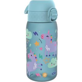 ion8 Insulated Stainless Steel Drinking Bottle 320 ml Leak-Proof One-Hand Opening Secure Locking Dishwasher Safe Flip-Top Lid Carrying Handle Easy to Clean, Durable, Unicorn (Evo, Recyclon, Alaskablue)
