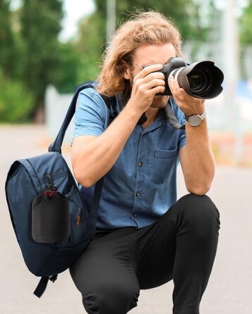 Набір чохлів для об'єктивів з неопрену, 4 розміри, для Canon, Nikon, Tamron, Sigma, Pentax, чорний/червоний