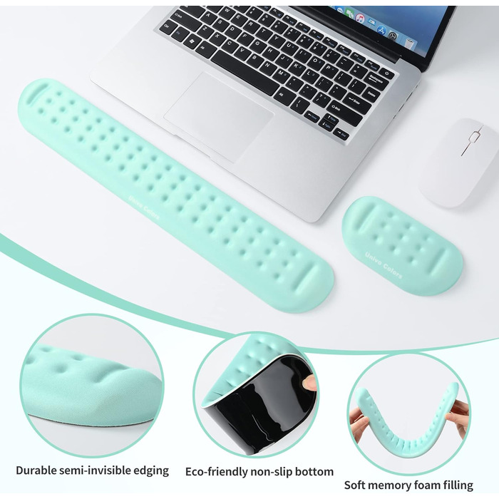 Підставка для зап'ястя Univo Colors Marineblau: М'який Memory Foam для комп'ютера, ноутбука, офісу, геймінгу