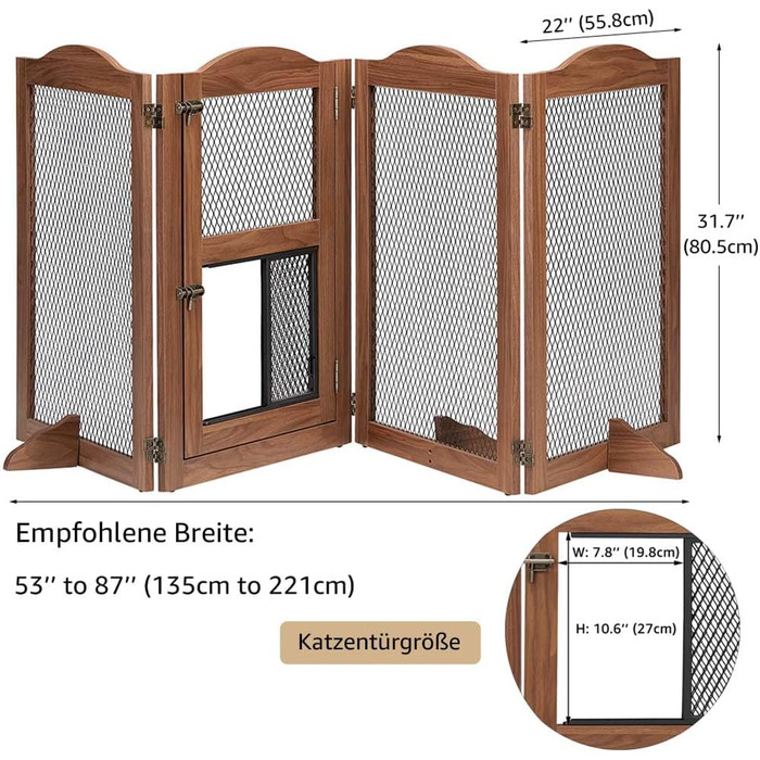 Захисний бар'єр для каміну Unipaws, огорожа для собак, перегородка, 6 панелей, без свердління, білий (коричневий)