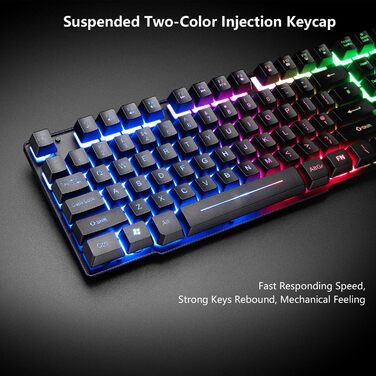 Ігровий набір клавіатури, навушників та миші, UK Layout, 104 клавіші, RGB підсвічування, 2400DPI, 7.1 Surround Sound, для PS4/Xbox (потрібен адаптер)