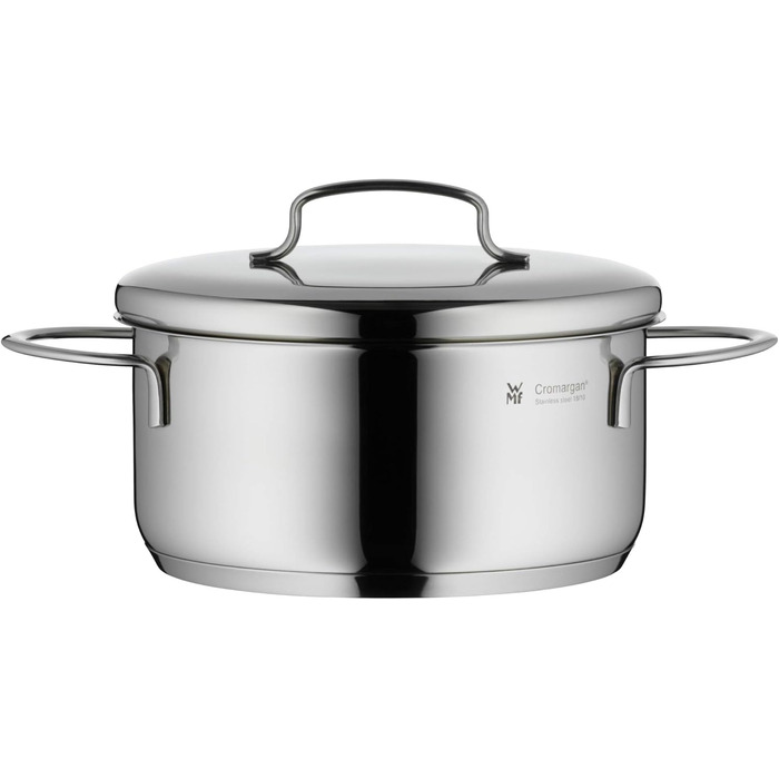 Каструля WMF Mini Kochtopf 16 см з кришкою з нержавіючої сталі Cromargan, 1,5 л, для невеликих порцій, індукційна