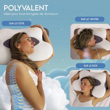 SOLAURENT Ergonomic and Orthopedic Neck Pillow, All Sleeping Positions, Anti-Snoring, Anti-Sleep Apnea, Comfort and Premium Quality, Memory Foam, Ökotex and Certi-Pur (Gray)
