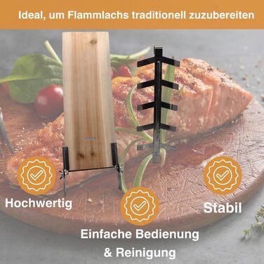 Набір дощок для копчення лосося на відкритому вогні (2 шт.) із кедра з кріпленнями з нержавіючої сталі для вогнищ та грилів