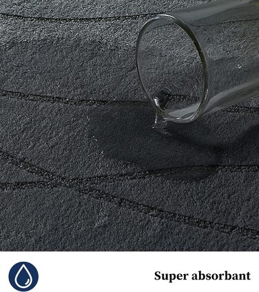 Килимок для ванної кімнати chakme з ефектом пам'яті (Memory Foam), нековзкий та вологопоглинаючий, темно-сірий, 43x61 см