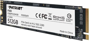 SSD Patriot P300 512GB NVMe PCIe Gen 3x4 M.2 2280 - Внутрішній SSD накопичувач