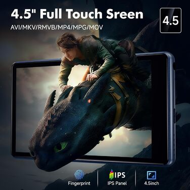 MP3 плеєр 163GB з WiFi, Bluetooth, Android 13, Spotify, FM радіо, сенсорний екран 4.5