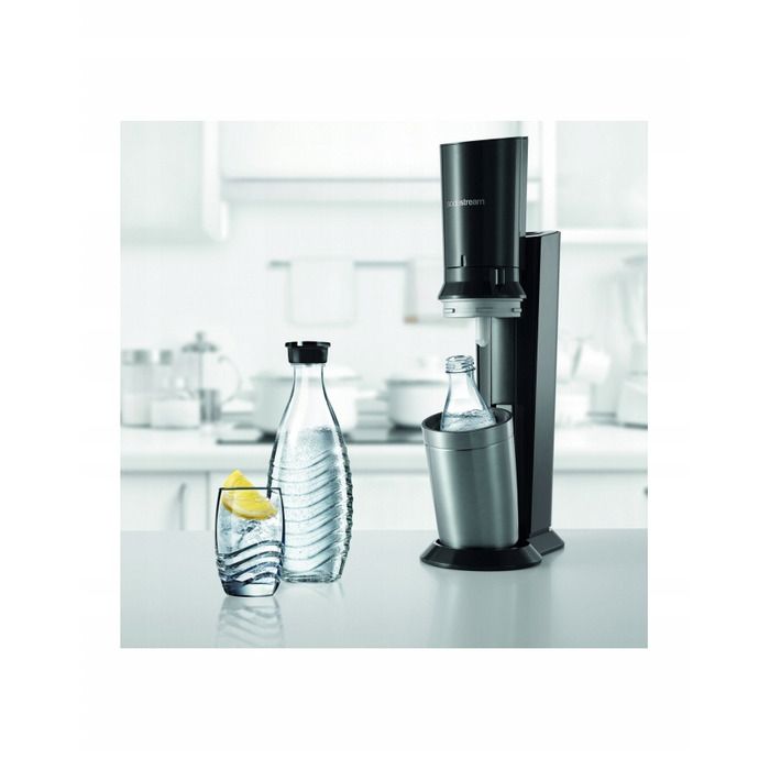 Сифон для води SodaStream Crystal 2.0, скляний графин + балон CO2, чорний
