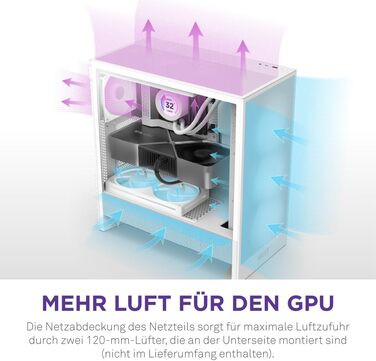 Корпус ПК NZXT H5 Flow White - Mid-Tower з високою вентиляцією та RGB підсвіткою