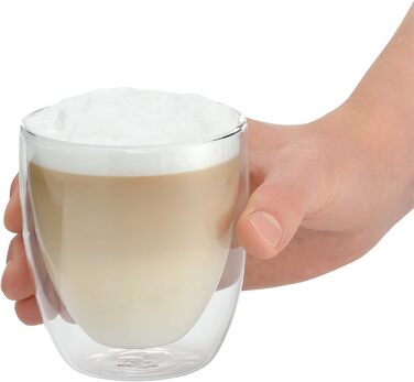WMF Double-Walled Cappuccino Glasses Set, 2-Piece, Double-Walled Glasses 250ml, Floating Effect, Thermal Glasses, Heat-Resistant Tea Glass, Coffee Glass