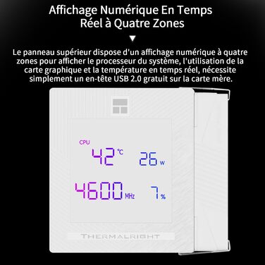 TR Phantom Spirit 120 Digital - Кулер для CPU з цифровим дисплеєм, 7 теплових трубок, сумісний з AM4/AM5/Intel lga1851/1700/1150/1151/1200/2011