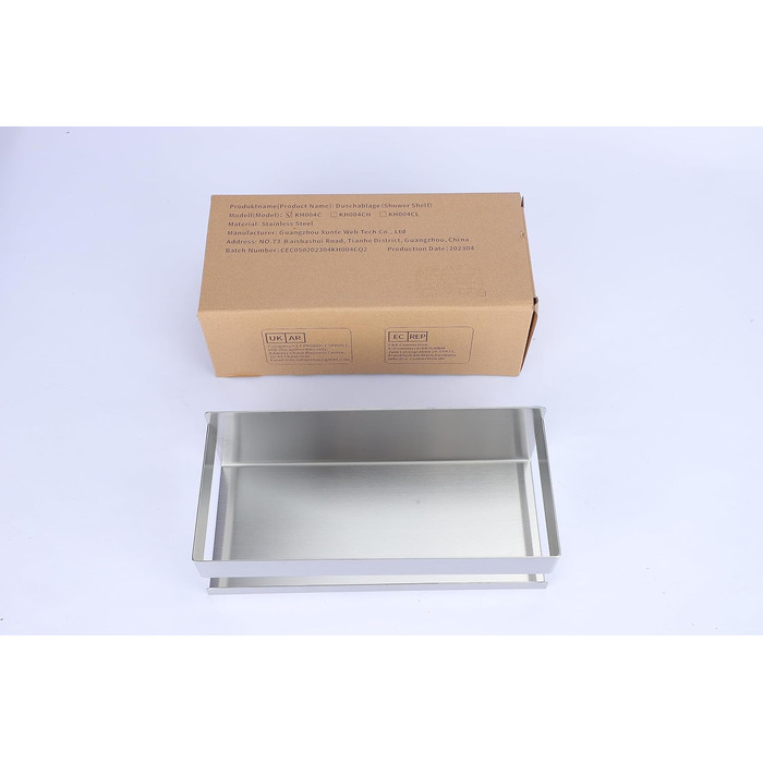 Cooeco Shower Shelf - No Drilling Required, Adhesive Shower Caddy Bathroom Shelf in Stainless Steel, Space-Saving Shower Shelf for Shampoo and Shower Gel and Kitchen Shelf No Drilling Adhesive Basket