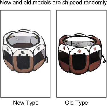 Клітка-забіг для цуценят Ejoyous, складана клітка для собак, переносна клітка-забіг для тварин, сітчаста накидка, для кроликів, котів, всередині та зовні, 68 x 53 см (колір кава)