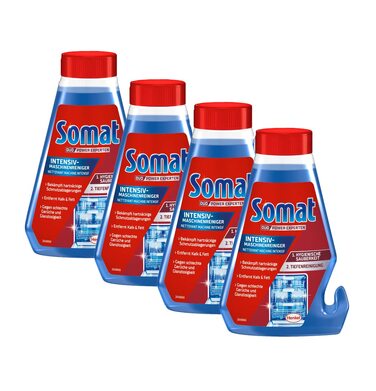 Рідкий очищувач для посудомийних машин SOMAT 5in1 Intensiv, засіб для глибокого очищення та видалення накипу, 8 x 250 мл