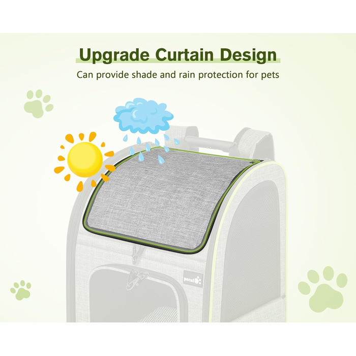 Рюкзак для кота/собаки Pecute з сіткою, розширений, з завісою, дихаючий, водонепроникний, для подорожей, сірий L