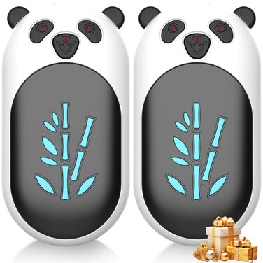 Електричний грієчка для рук, перезаряджається, 6000 mAh, USB, портативний, для жінок та чоловіків, для відпочинку на природі, кемпінгу, полювання, гольфу, Panda, чорний