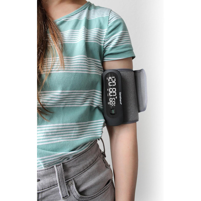 GERATHERM Cardio Connect – Цифровий тонометр на плечі з додатком та інтегрованою манжетою 22-32 см/Тонометр з визначенням аритмії/Вимірювач артеріального тиску