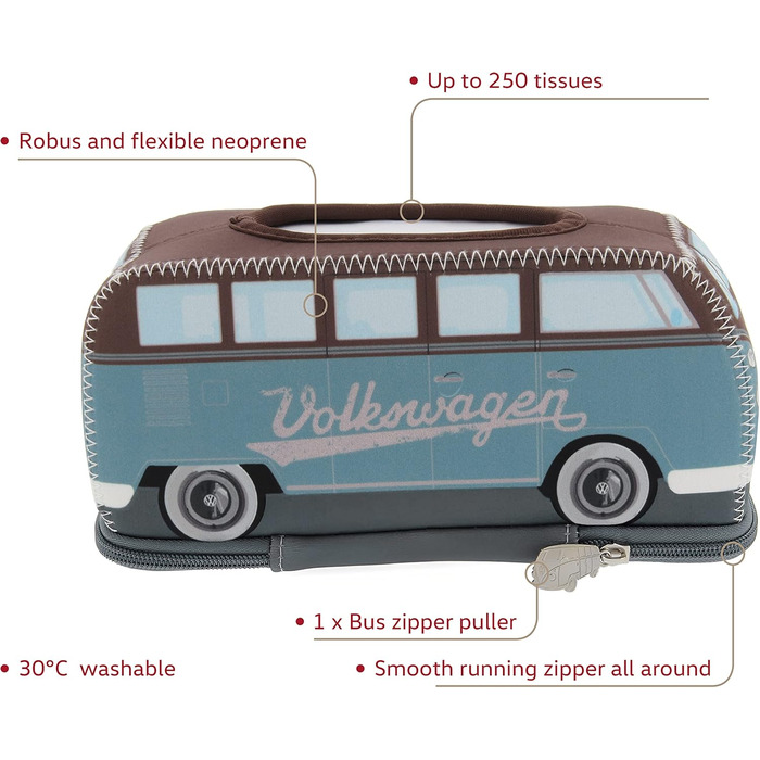 Диспенсер для серветок BRISA VW Collection Volkswagen T1 Bulli (Бургунді/Коричневий)