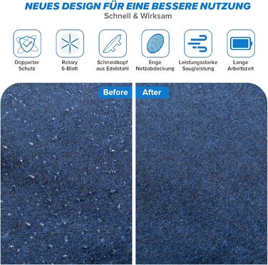 Електричний видальник ворсу з LED-дисплеєм • 6 лез, 2 рівня висоти • 2000 mAh, USB-C, 3 змінні леза • для одягу, диванів, ворсу, ковдр (білий)