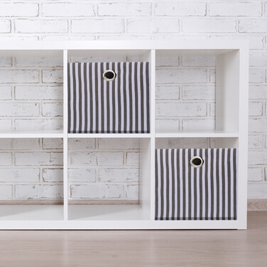 Set of 2 Grey Storage Boxes