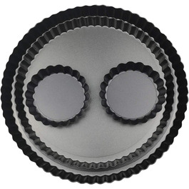 Форми для кексів/тартів Yamteck Tarteform 10см, 6 шт. Зі знімним дном, антипригарне покриття, з вуглецевої сталі. Для тартів, кексів, пирогів, десертів та сімейних обідів.