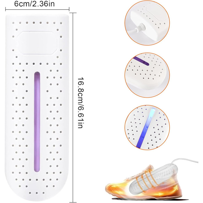 Електричний сушильник для взуття, портативний, 360° сушіння, сушильник для черевиків, антибактеріальний, для гірськолижного взуття, кросівок, шкарпеток, футбольних чобіт