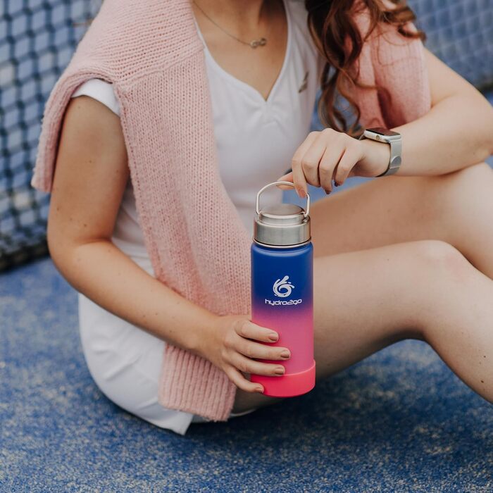 Термофляга Hydro2Go Edelstahl 530 мл (Passion) – нержавіюча сталь, BPA-free, 12 год. гаряче/24 год. холодне, 3 кришки