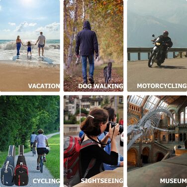 Чоловіча нагрудна сумка Olwas – чорна, для фотографії, подорожей, велосипеда та мотоцикла